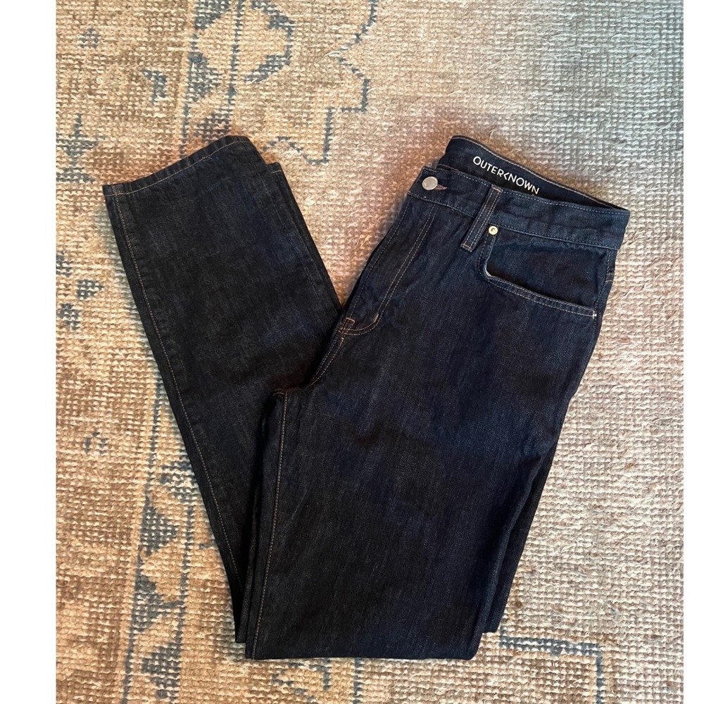 Outerknown Jeans Drifter Tapered Fit Indigo Organic Cotton Mens 34x32 USA